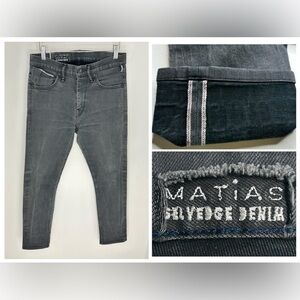 Matias Sol Jeans Gray Faded‎ Denim Size 30x26.5 Selvedge Made In USA Pants